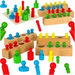 Montessori-Holzpuzzle – bunte Zylinder und Gewichte