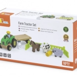 Holztraktor mit Bauernhoftieren Viga Toys