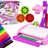 Kinder Tischprojektor rosa zum Zeichnen mit Stiften und Stauraum