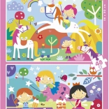 Puzzle Einhörner und Feen 2×48 Teile