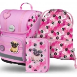 Set Schulbedarf BAGGL Pfoten: Ranzen, Federmäppchen und Beutel