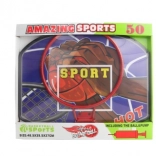 Großer Basketballkorb mit Ball und Pumpe