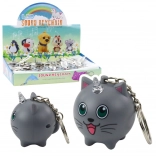 Anhänger Kätzchen-Einhorn mit LED-Horn und Sound, grau