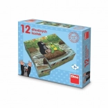 Dino Holzbausteine DER KLEINE MAULWURF und Tiere 12 Stk.