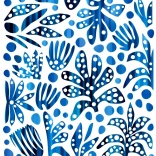 Bügelbilder - Blaue Blätter