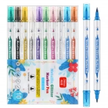 Set metallischer, doppelseitiger Glitzer-Marker, 10 Stück
