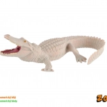 Plastikfigur eines weißen Alligators 15 cm