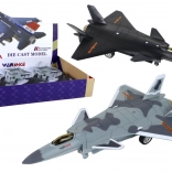 Modellflugzeug mit Reibungsantrieb in Schwarz und Grau