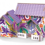 3D Holzpuzzle Haus mit Farben