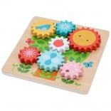 Holzpuzzle mit Zahnradgetrieben für Kinder