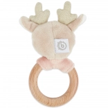 Bieco Baby-Rassel und Beißring mit Holzring – Rehkitz Ella