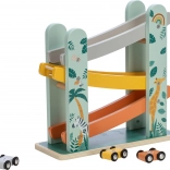 Rennbahn mit drei Holzautos