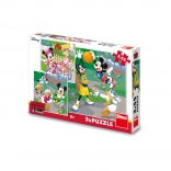 Puzzle MICKEY UND MINNIE treiben Sport 3×55 Teile