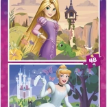 Puzzle DISNEY Prinzessinnen 2×48 Teile – Rapunzel und Cinderella