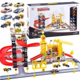2-in-1-Set: Parkhaus und Baustelle mit Autos und Baggern