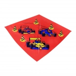 Bunter Flugdrachen mit Rennwagenmotiv