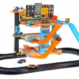 Vierstöckiger Parkturm mit Aufzug für Kinder 3+ Autos und Hubschrauber mit Rutsche