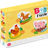 Baby-Puzzle Bauernhoftiere 3-in-1 (2, 3, 4 Teile) DODO