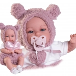 Realistische Babypuppe mit Bewegungsfunktion 34 cm