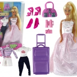 Puppe mit Langen Haaren und Koffer