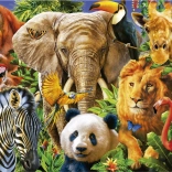 EDUCA Puzzle Collage wilder Tiere 500 Teile
