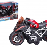 Rotes Schraubmotorrad mit Effekten