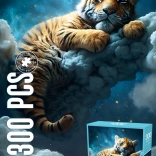 Puzzle mit 300 Teilen – Tigerchen in den Wolken
