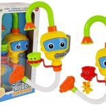 Bunter Baderoboter mit Wasserfall und Bechern