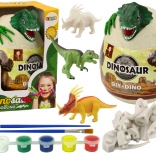 Ei mit Dinosauriern zum Bemalen grün