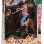 Puppe auf dem Pferd mit Zubehör