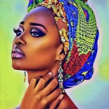 Diamantmalerei Frau mit buntem Schal 30x40 cm