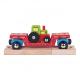 Bigjigs Rail Wagen mit Traktor und zwei Schienen
