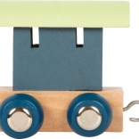 Holzwagen Small Foot Polarzug-Alphabet - blau