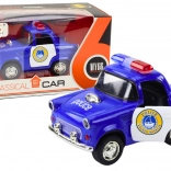 Klassisches blaues Polizeiauto mit Antrieb, Lichtern und Geräuschen 1:38