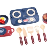 Küchenset mit Herd, Geschirr und Lebensmitteln