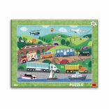 Dino Papierpuzzle Verkehrsmittel 40 Teile