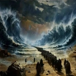 Diamantmalerei Moses’ Durchzug durchs Meer 30 × 40 cm