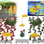 Großes militärisches Spielset mit Bäumen und Panzern