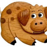 Holzmagnet Schwein – handgefertigte Kühlschrankdekoration