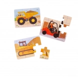 Puzzle 3-in-1 Baufahrzeuge von Bigjigs Toys