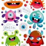 Aufbügelbilder Monster großer Bogen