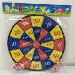 Zielscheibe mit Klettverschluss und vier Bällen