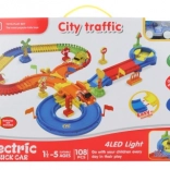 Leuchtende Strecke mit batteriebetriebenem Auto