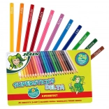 Dreikant-Buntstifte DELTA, 24 Farben, Metallbox