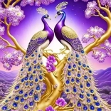 Diamantmalerei Pfauen auf dem Ast 30x40 cm