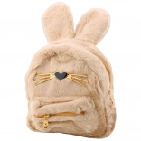 Beiger Plüsch-Kinder-Rucksack Häschen 3L