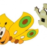 Holzmagnet gelber Schmetterling Dodo