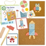 Holz-Kork-Nagelspiel WOOPIE GREEN, 82 Teile, 20 Vorlagen