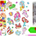 Diamantstickerei-Aufkleber Meereswelt Tiere Mosaik