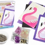 Kreatives DIY-Kit Pailletten Stecknadeln Rahmen Flamingo